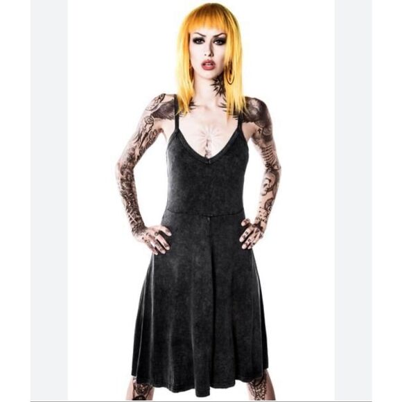 Killstar Strappy Back Stretch Mini Dress Size Medium - Picture 12 of 12